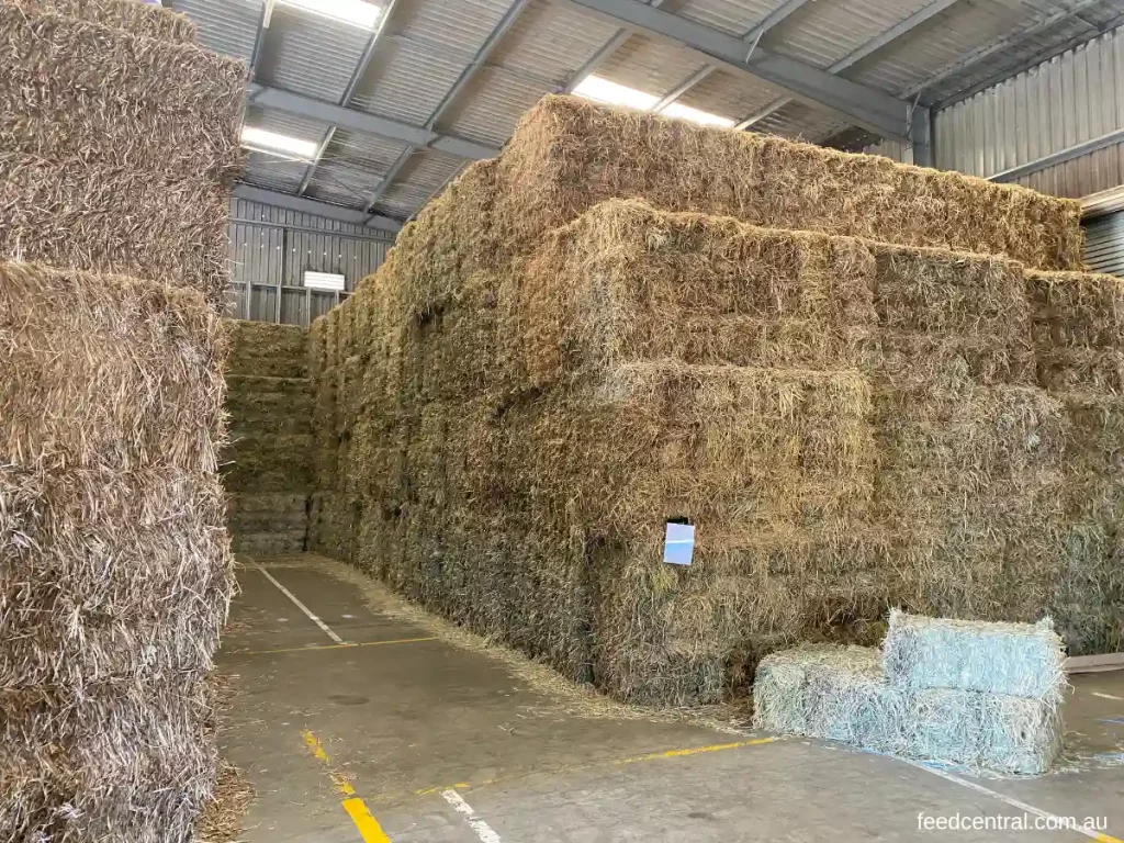 Stack of large square bales