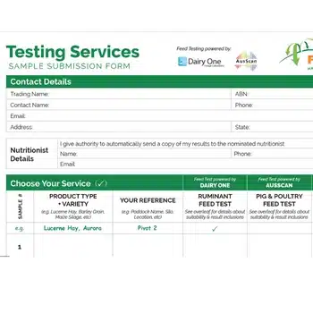 Feed Testing submission form